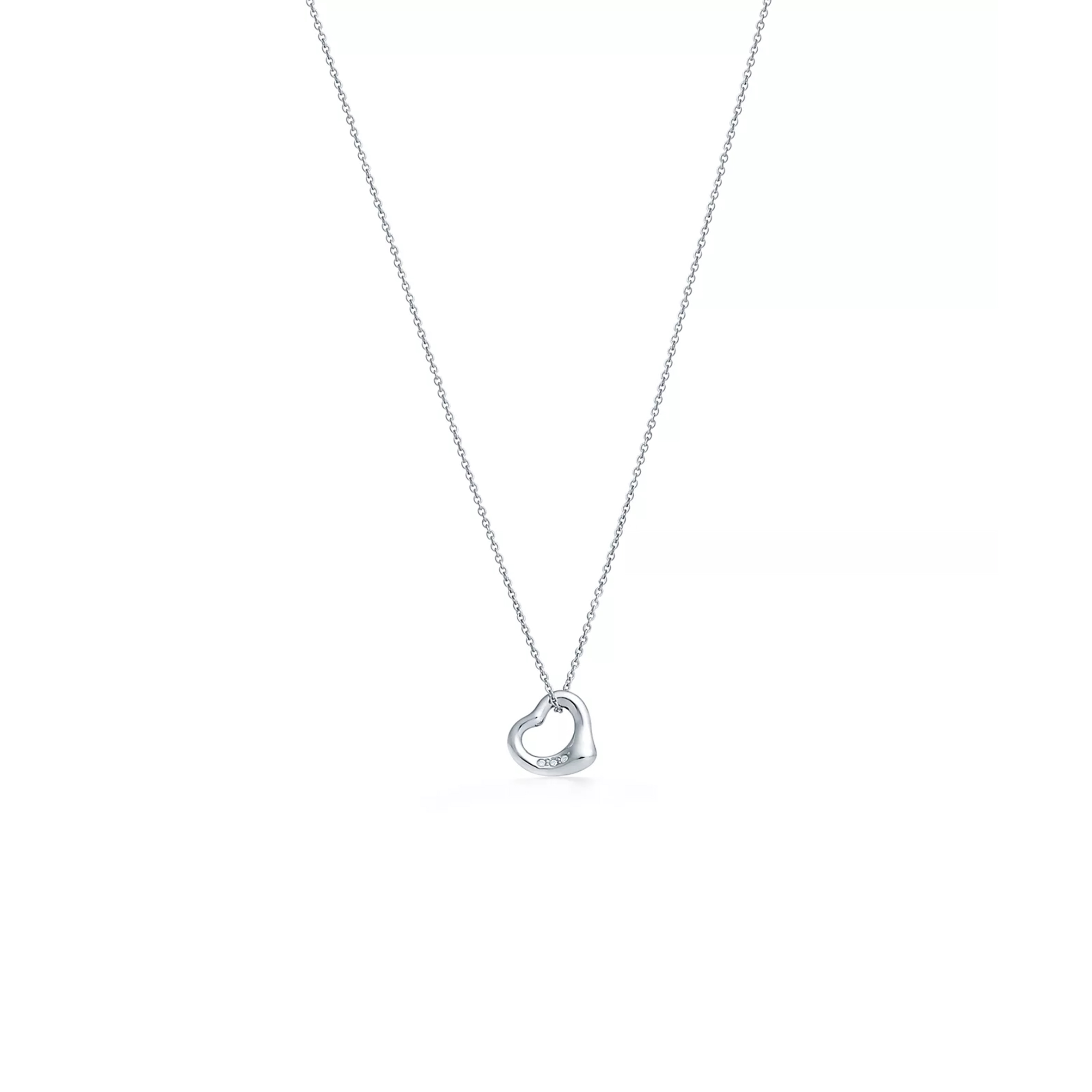 TIFFANY ELSA PERETTI® OPEN HEART PENDANT IN PLATINUM WITH DIAMONDS 68148707 TIFFANY ELSA PERETTI® OPEN HEART PENDANT IN PLATINUM WITH DIAMONDS 68148707